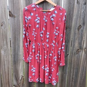 LOFT longsleeve floral dress